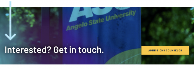 screenshot of the Header + Button Block content layout