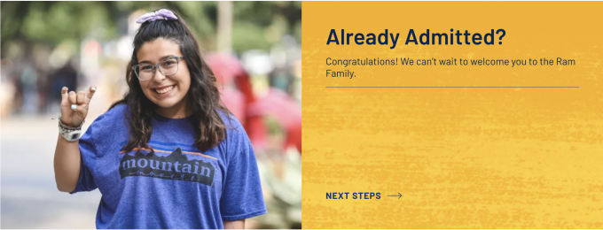 screenshot of the Text + Image Block content layout