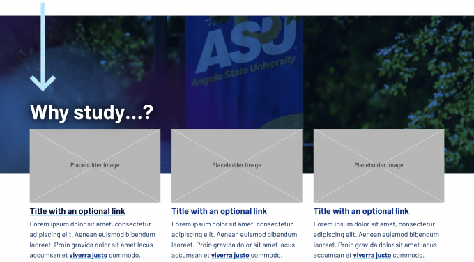 screenshot of the program features content layout