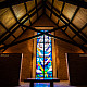 The altar window stands elegantly at nearly 24 feet tall.