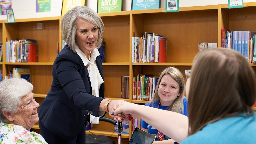 Dr. Stephanie Howard toured several MISD campuses on her first official day Tuesday, Jan. 3, 2023.