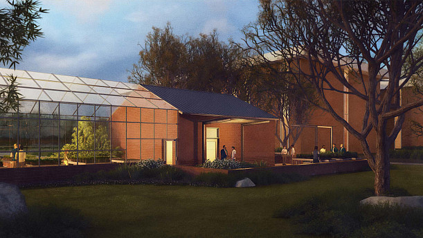 An artist's rendition of the completed greenhouse, courtesy of Kinney Franke Architects AIA.