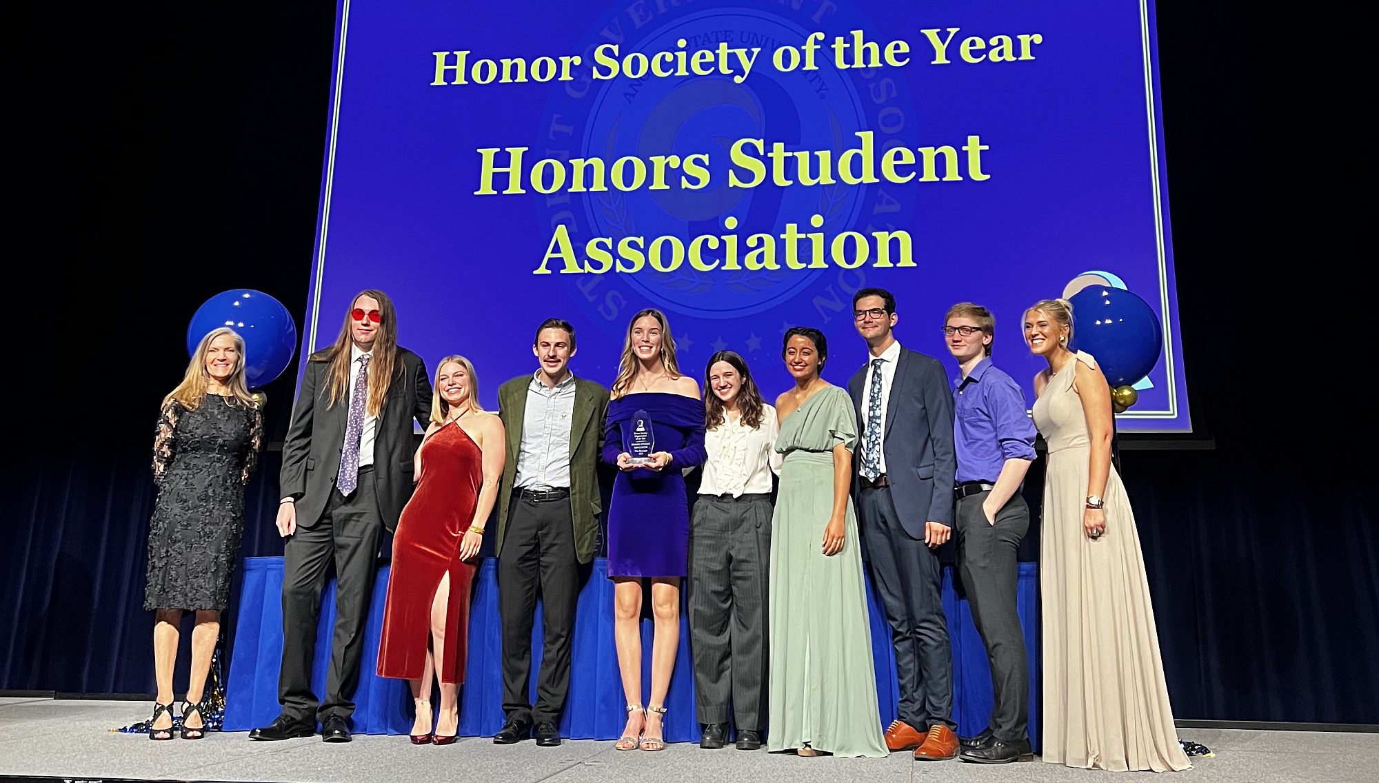 ASU Honors Program being awarded the Honor Society of the Year at the 2024 Rammys.