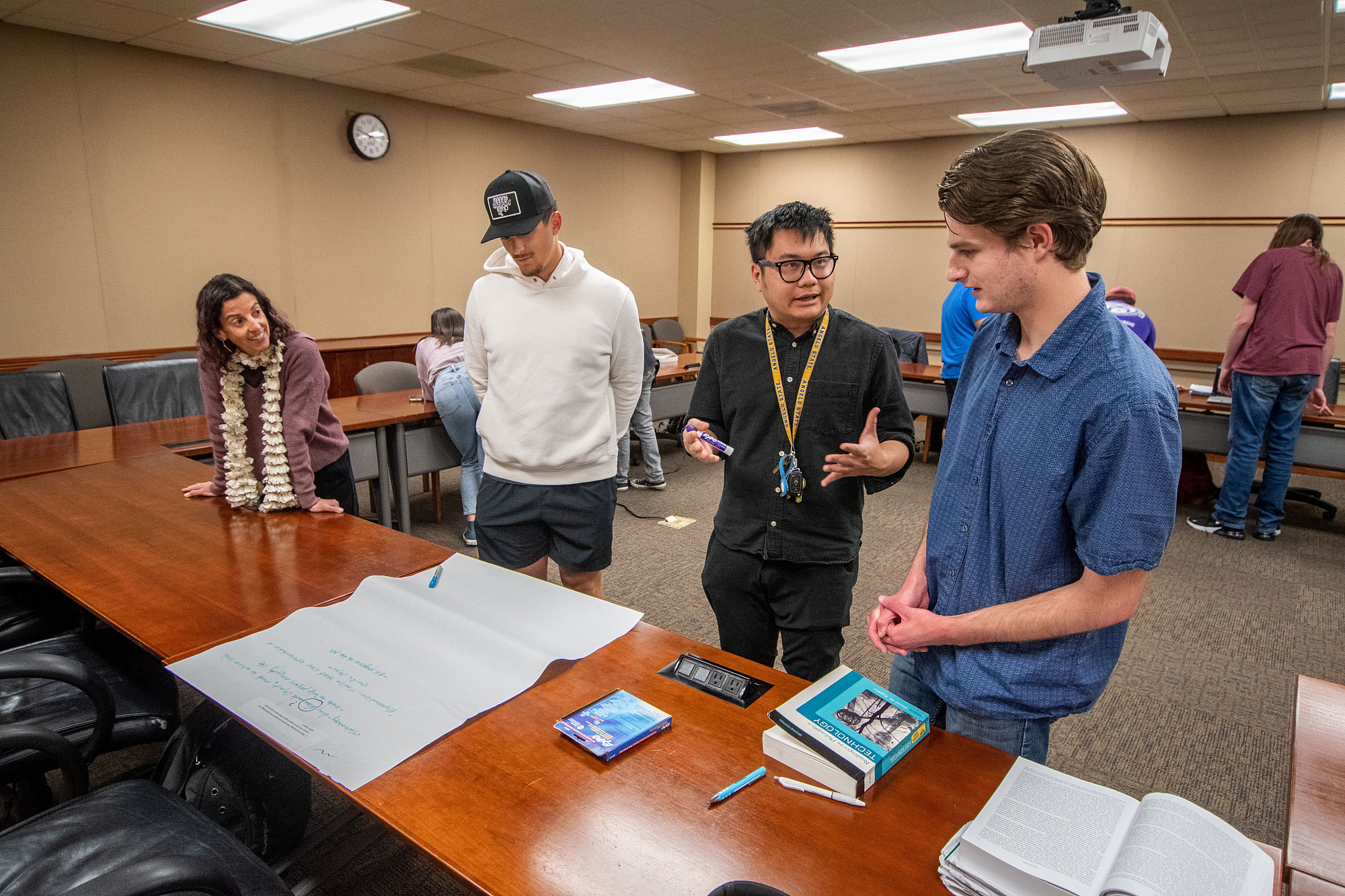 A group of students working together