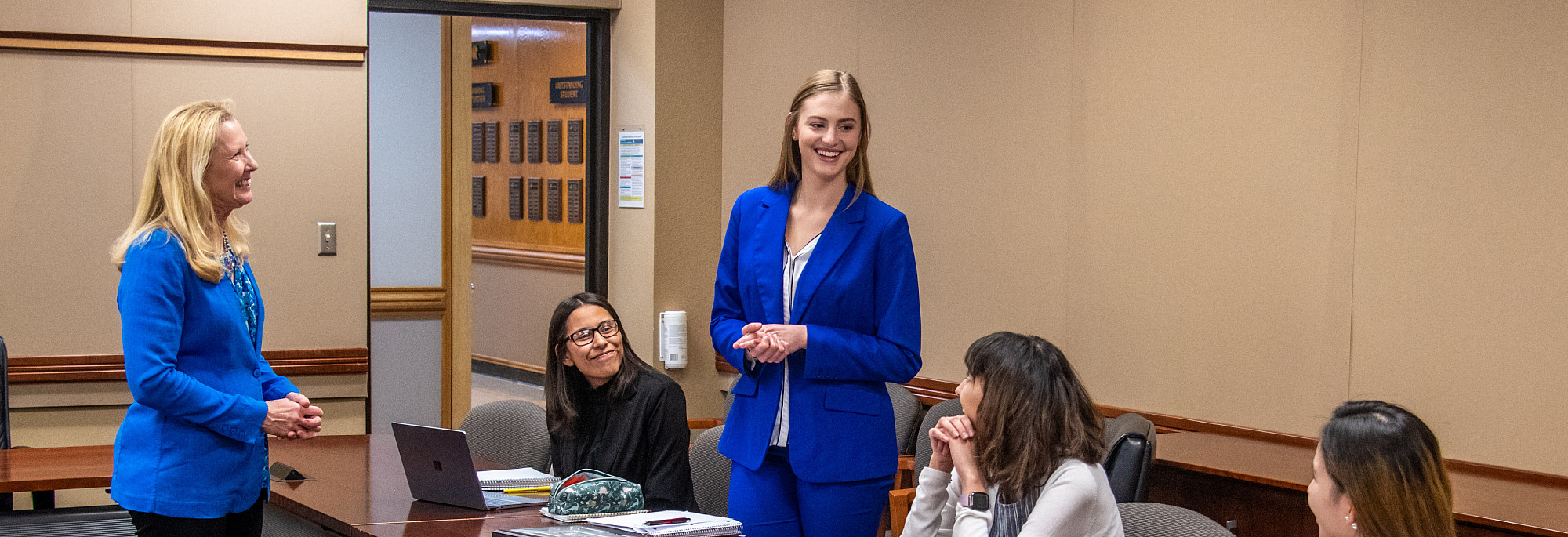 Students presenting to a class