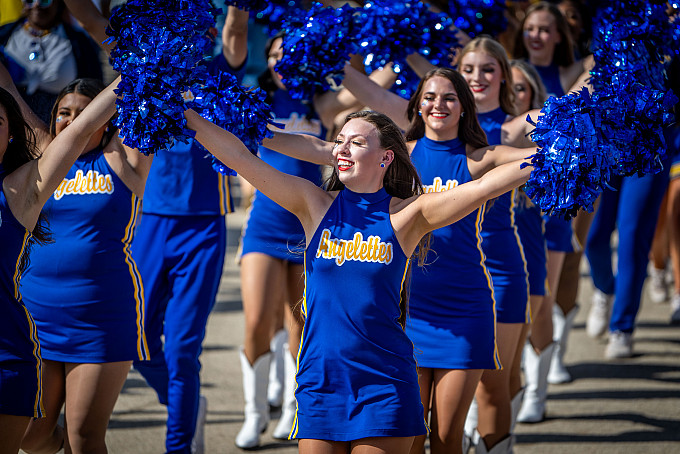 ASU dance team performing at a Ram Jam tailgate.
